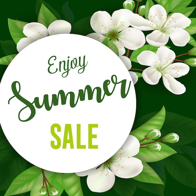 Vector enjoy summer sale social media post