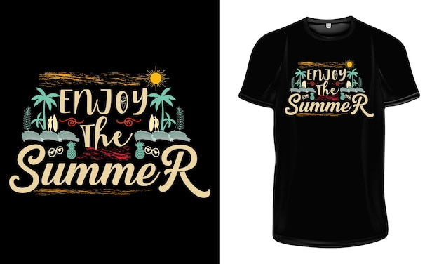 Vector enjoy the summer t shirt design summer holydays t shirt design summer quotes for t shirt design