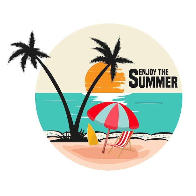 enjoy the summer t shirt design vector