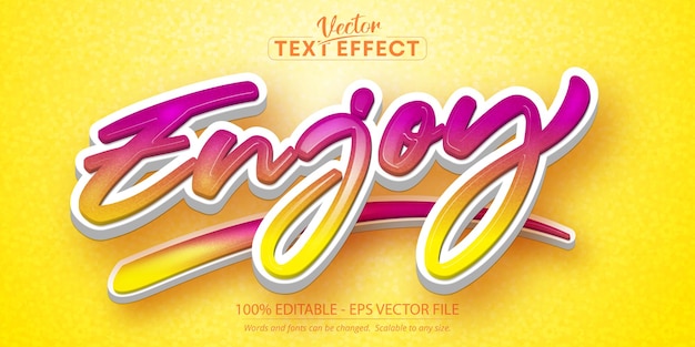 Enjoy text effect editable text style template