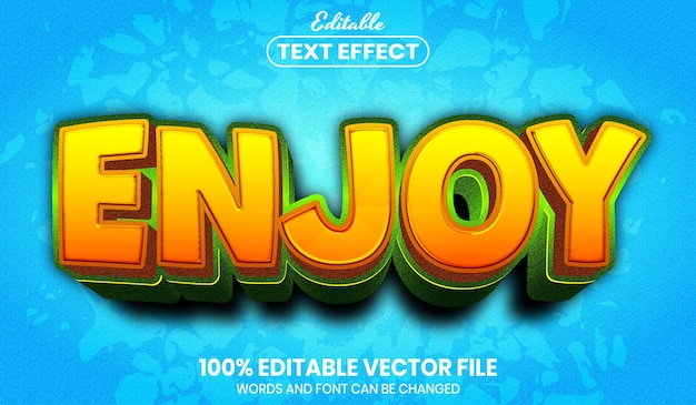 Enjoy text, font style editable text effect