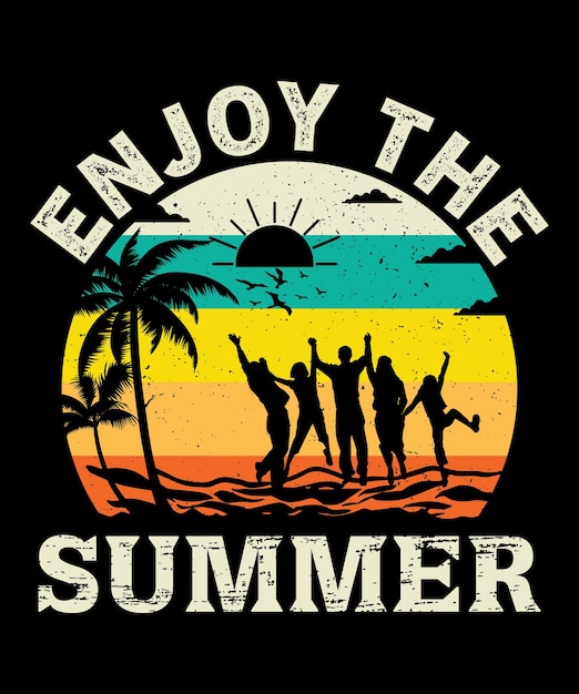 여름 T 셔츠 디자인을 즐기십시오