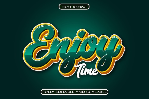 Enjoy Time Editable Text Effect 3 Dimension Modern Style