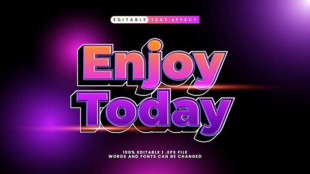 enjoy today 3d text effect