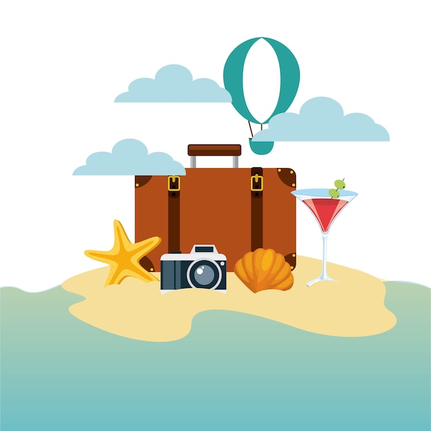 enjoy vacations travel isolated icon
