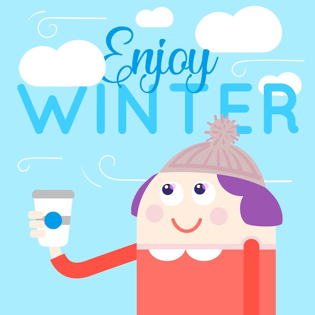 Vector enjoy winter