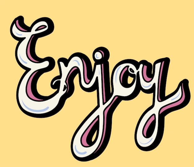 Vector enjoy word typography design illustration