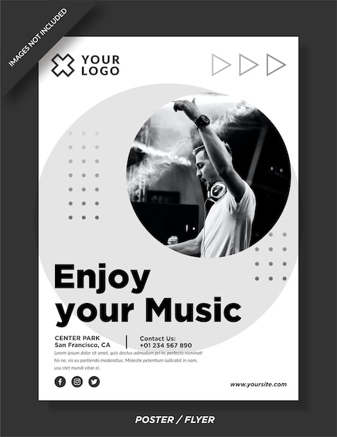 Vector enjoy your music event night poster template