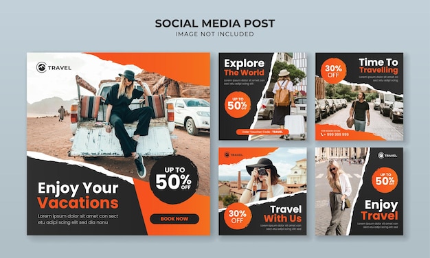 Enjoy your vacation social media instagram post template