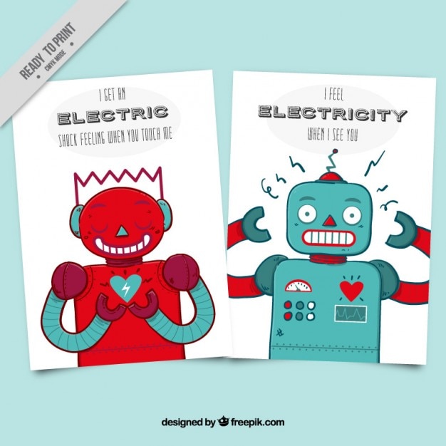 Enjoyable love cards with robots