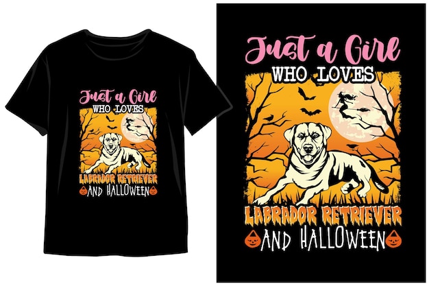 Enkel een Who van het Meisje van Labrador en ontwerp van de T-shirt van Halloween Vintage Halloween houdt. Halloween v