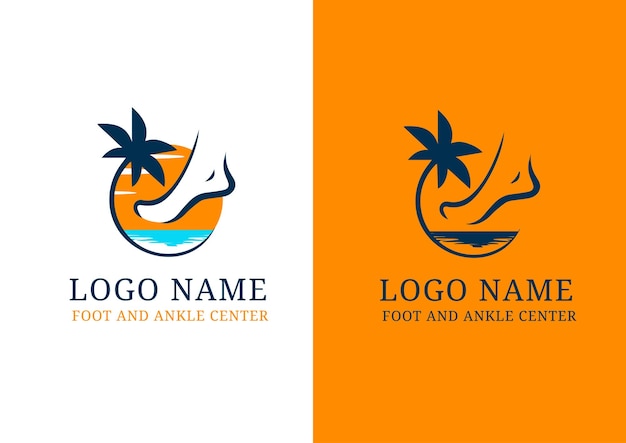 Enkel en voet logo ontwerpconcept
