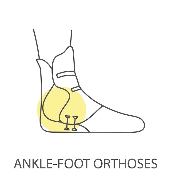 Enkel voet orthese lineaire pictogram vectorillustratie