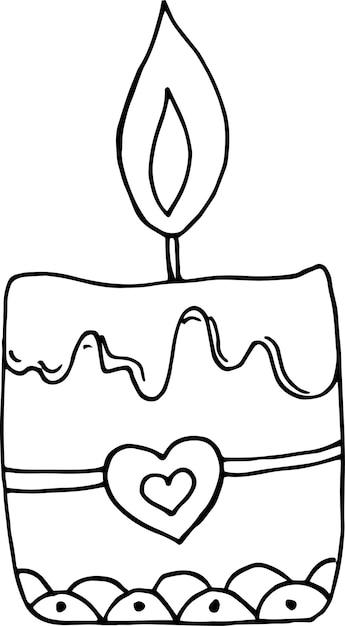 Enkele kaars met de hand tekenen in een vector
