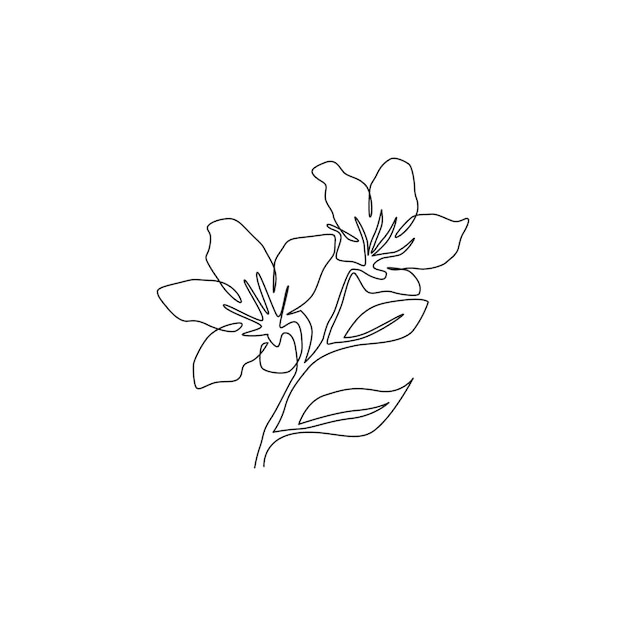 Enkele lijntekening van schoonheid azalea voor tuin logo Doorlopende lijn ontwerp vectorillustratie