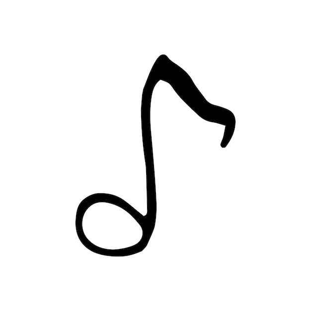 Enkelvoudig element van muzieknoot in doodle stijl Handgetekende vectorillustratie voor kaarten, posters, stickers en professioneel muzikaal ontwerp Eenvoudige schattige symboolnotitie Abstracte krabbelillustratie