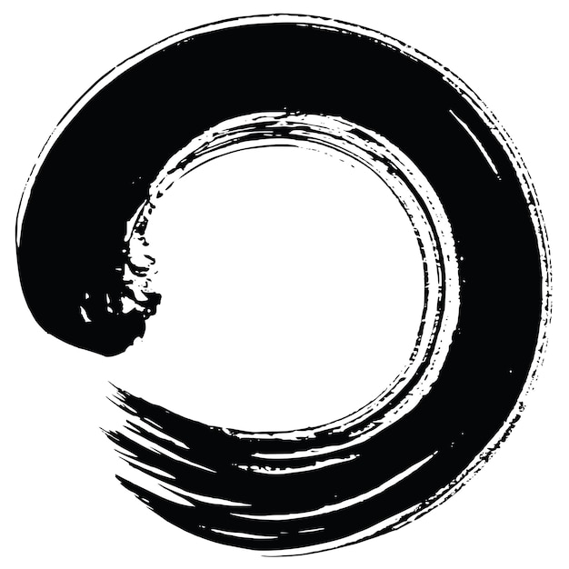 Vettore illustrazione dell'icona del logo vettoriale della vernice della spazzola del cerchio di enso zen