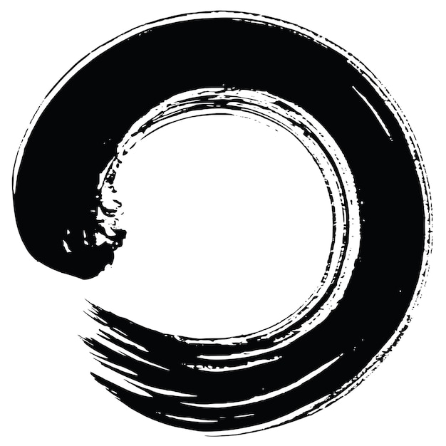 Enso Zen 원형 브러시 페인트 벡터 로고 아이콘 그림