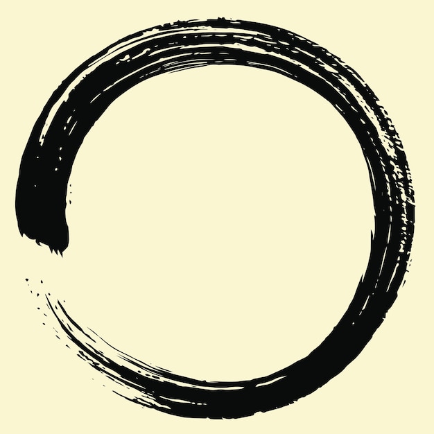 Enso zen cerchio pennello giapponese illustrazione vettoriale inchiostro arte vettoriale