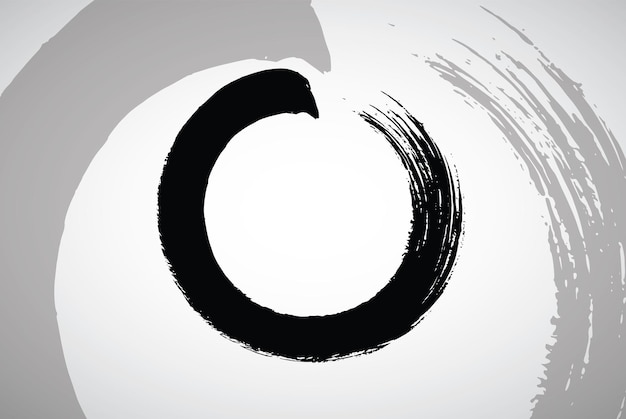 Vector enso zen cirkel penseelstreek logo ontwerp vector illustratie pictogram kunst