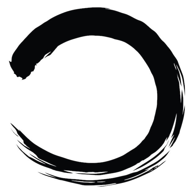 Enso zen japanese circle brush paint vector logo icon illustration