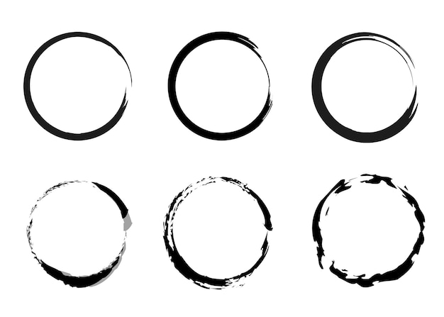 Enso zen stroke circle japanese brush symbol vector illustration