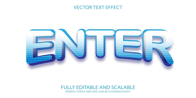 Vector enter editable text effect