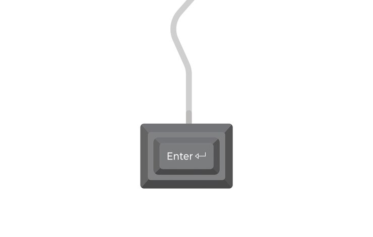 Vector enter keyboard key in flat style