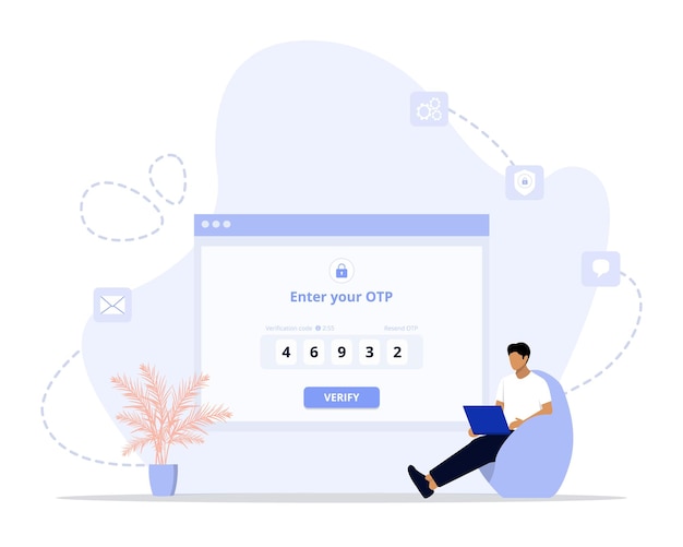 Vettore inserisci l'illustrazione del concetto otp