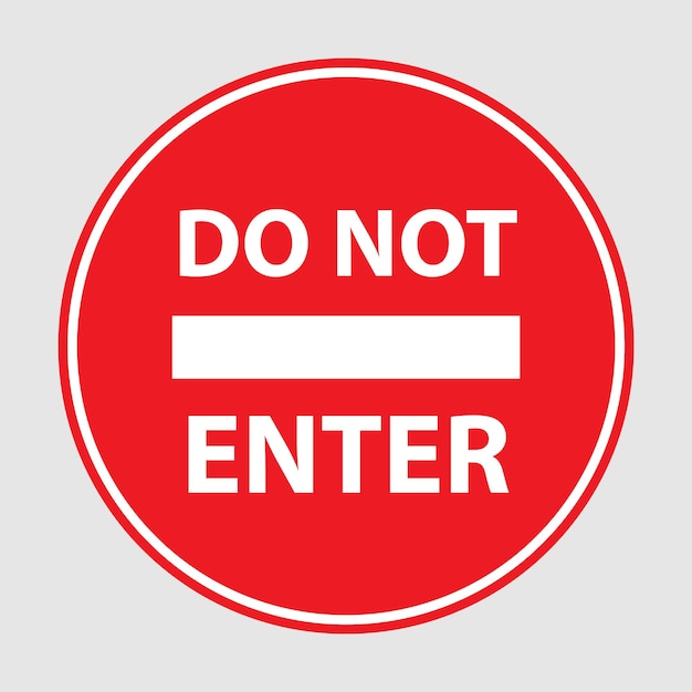 Vector do not enter sign