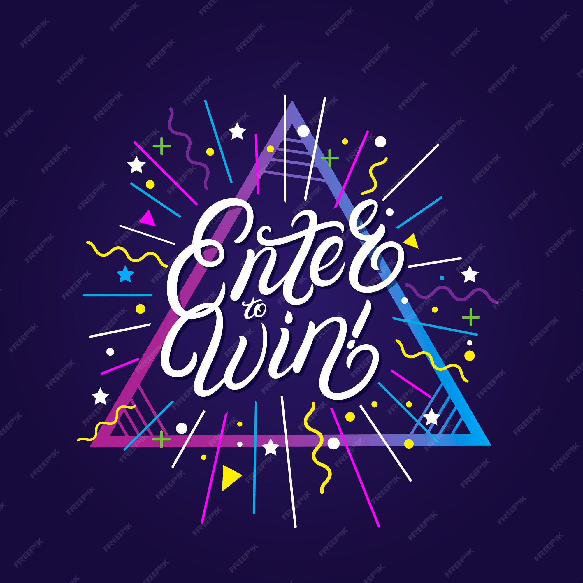 Premium Vector | Enter to win hand written lettering.