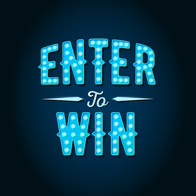 Vector enter to win lettering