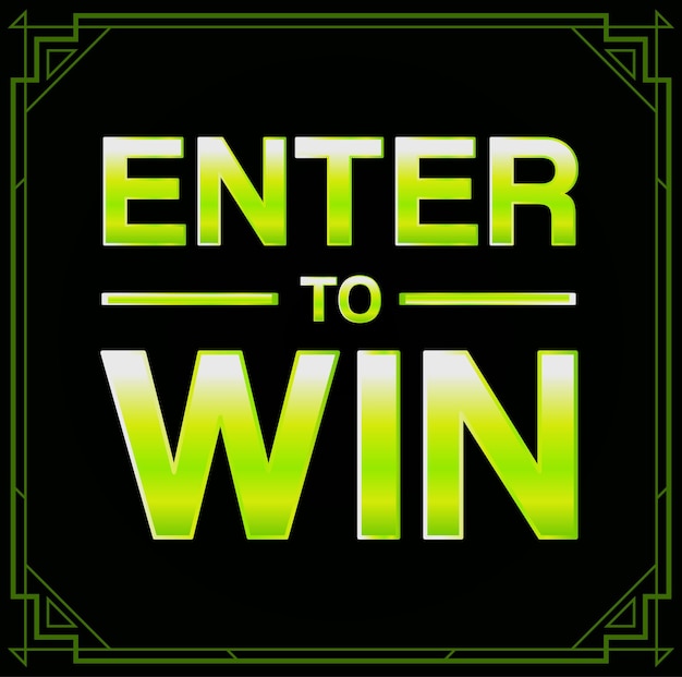 Vector enter to win vector sign win a prize