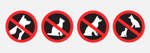 Vector do not enter with animals dog cat sign