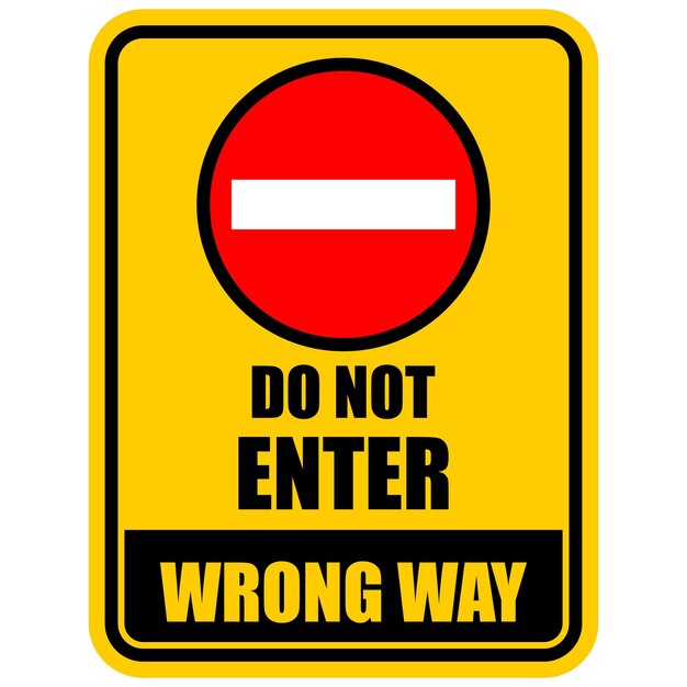 Do Not Enter wrong way sticker vector