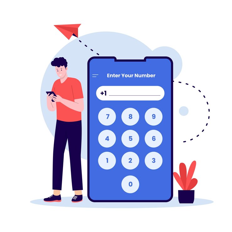 Vector enter your number for for 2 step verification illustration concept