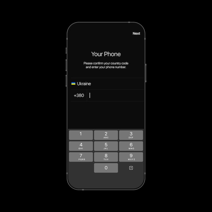 Vector enter your phone number interface. registration screen. vector illustration