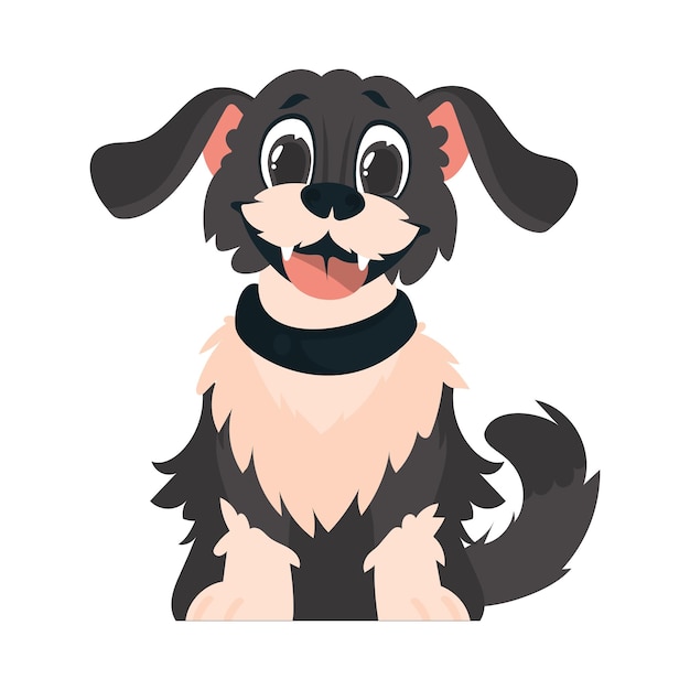 Entertainingbeat dim pooch Grijnzende hond Cartoon stijl vectorillustratie