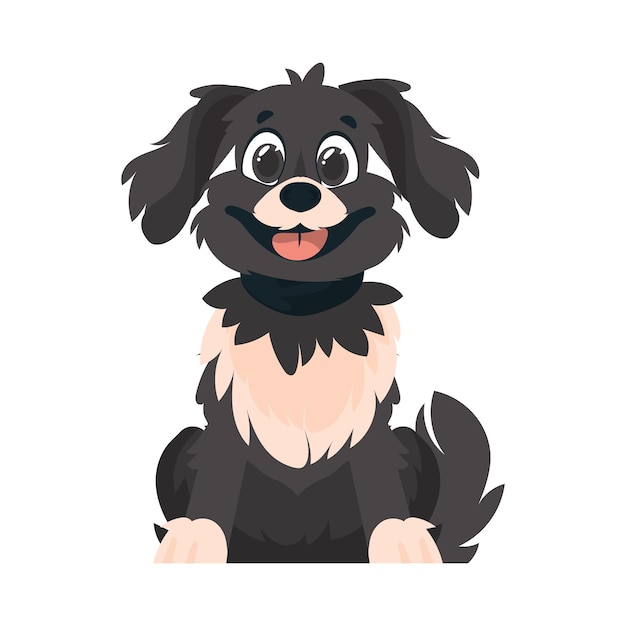 Entertainingbeat dim pooch Grijnzende hond Cartoon stijl vectorillustratie