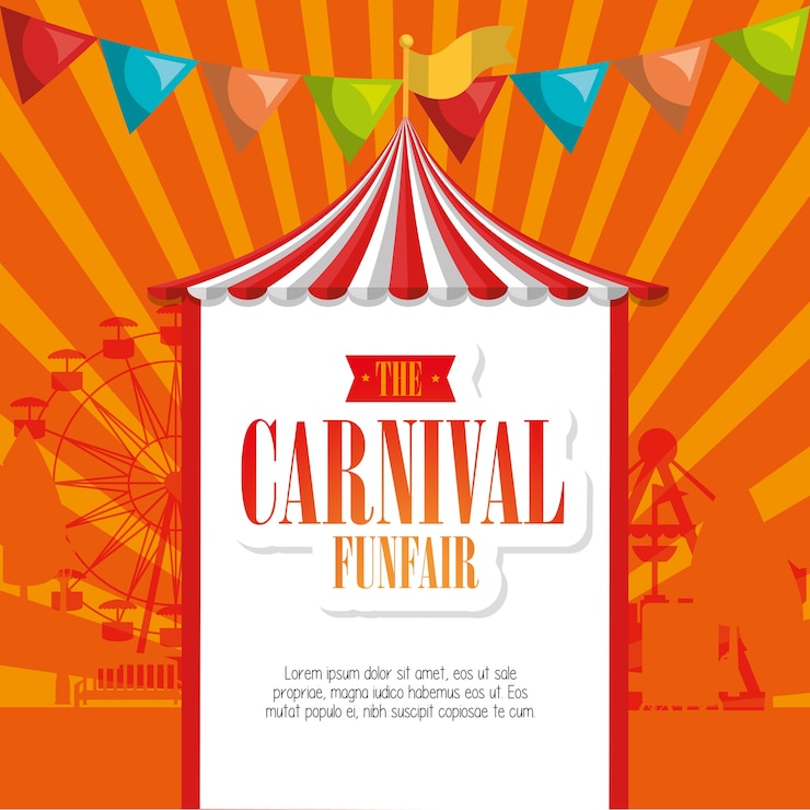 Vector entertainment carnival fun fair banner