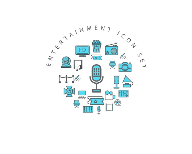 Entertainment icon set design