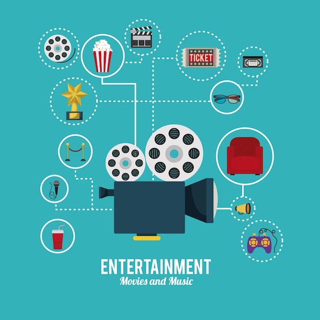 Entertainment iconen ontwerp