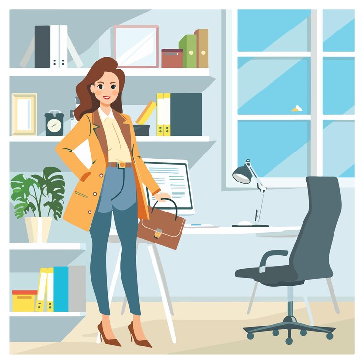 Vector 企業家 性格 会社の女性 オフィススペースの女性