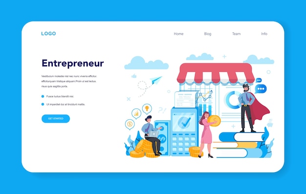 Vector entrepreneur landing page concept