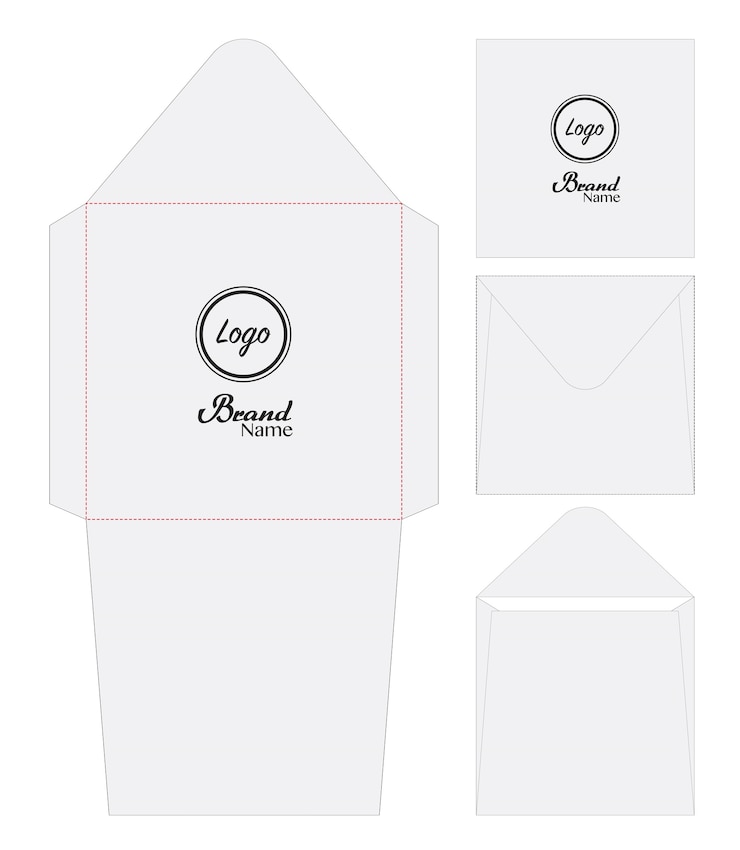 Vector envelop gestanst mock up sjabloon vectorillustratie.