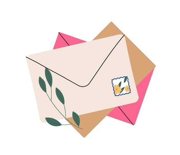 Vector envelop met bloemen