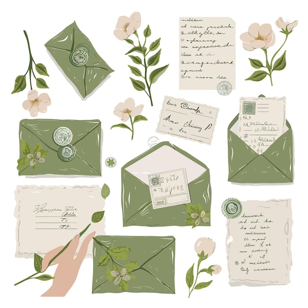 Vector envelop met bloemen