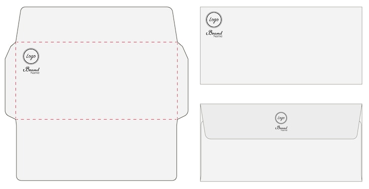 Vector envelop sterven gesneden mock-up sjabloon vector