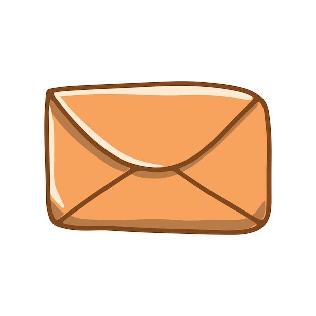 Envelop vectorillustratie Een gesloten brief Geel geïsoleerd object op een witte achtergrond