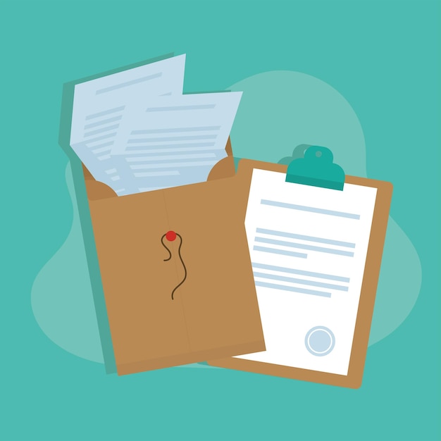 Envelope and checklist paperwork icon